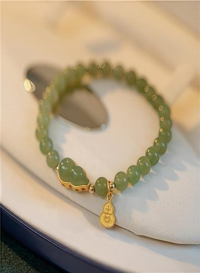Chiorgone Hetian Jade Gourd Bracelet - Lucky Stretch Jade Bracelet for Wealth, Health, Success, Longevity, Protection & Fortune - Prosperity Jewelry for Career & Positive Energy - Image 5
